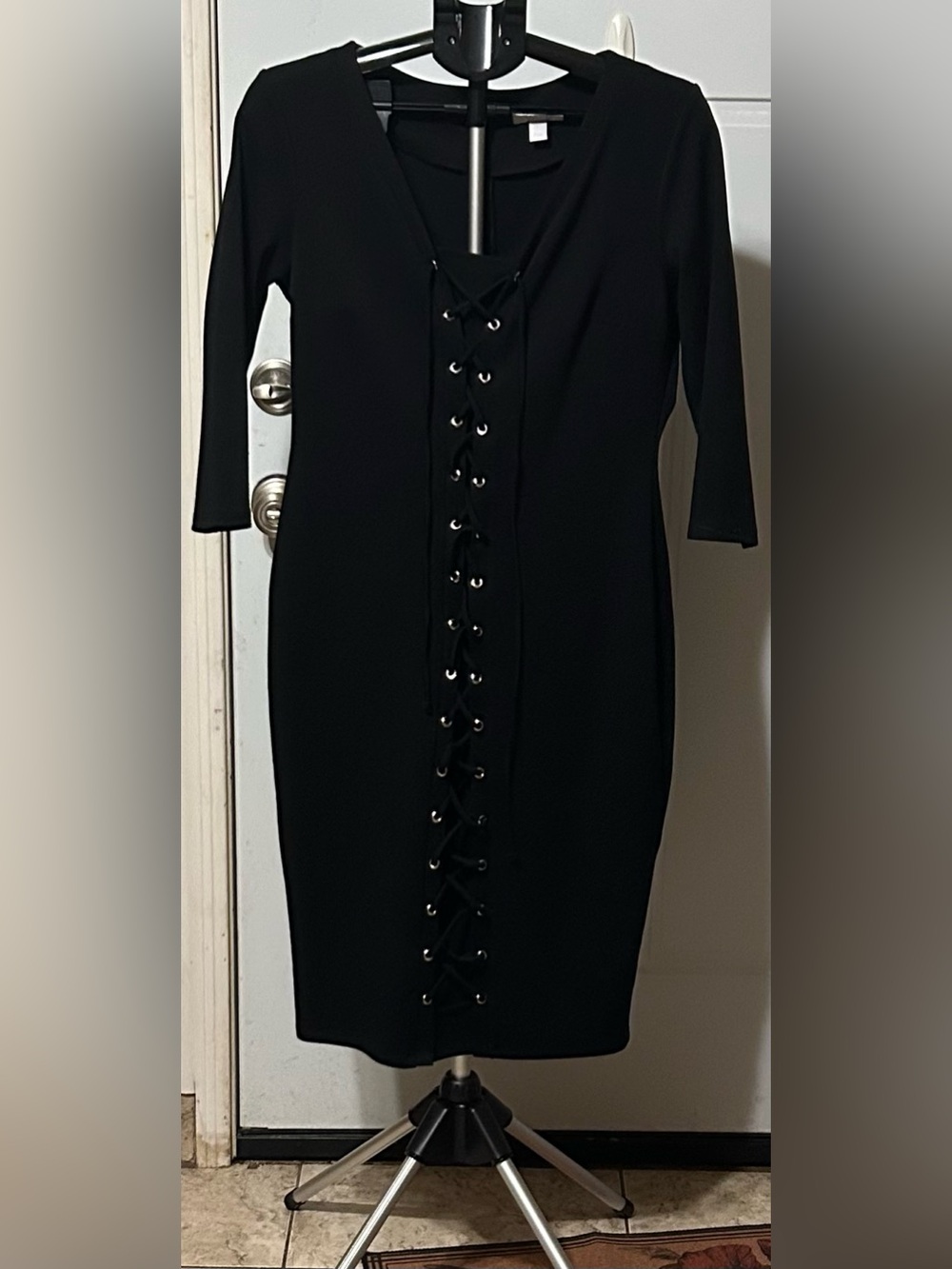 Black Lace-Up Women’s New York & Co Dress